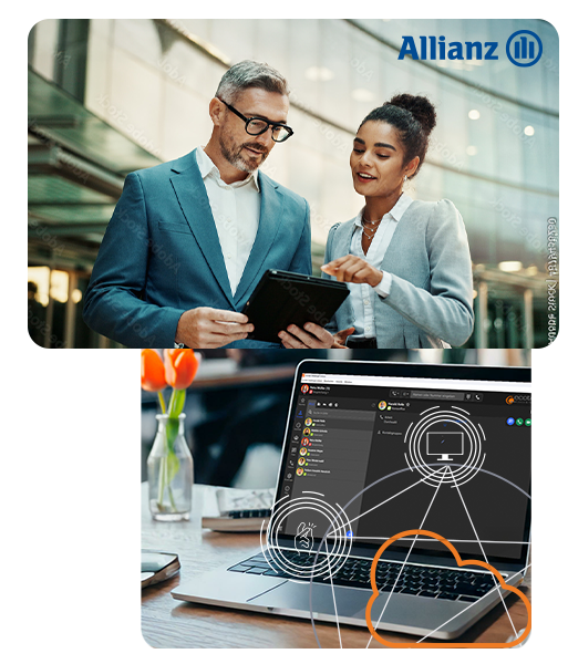 Allianz Kunden werben Kunden im Gespräch, ecotel Cloud-Telefonanlage
