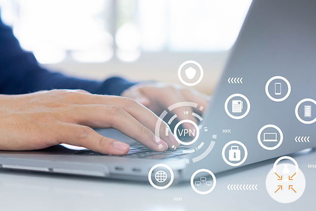 internet.best: Integrieren Sie Ihren Glasfaser-Anschluss in eine zertifizierte VPN-Lösung (MPLS-VPN oder SD-WAN) von ecotel und realisieren Sie eine private und zuverlässige Standortvernetzung für Ihr Unternehmen. Illustrative Darstellung von Internet Sicherheitsoptionen wie VPN, LTE GUARD, MPLS-VPN und SD-WAN