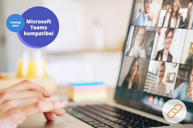 Foto eines Tablets und eines Mobiltelefons mit installierten Microsoft Teams für zeitgemäße Zusammenarbeit