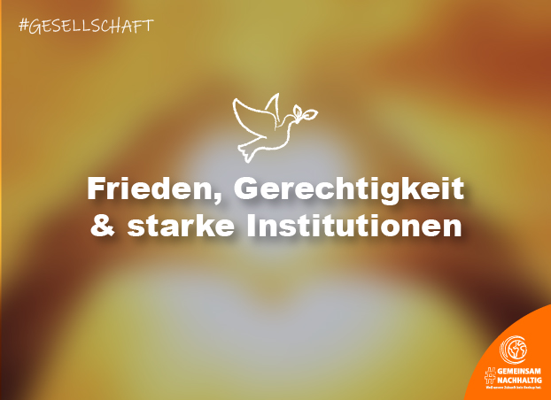 Nachhaltigkeitsthemen-Teaser: Gesellschaft – Frieden, Gerechtigkeit & starke Institutionen