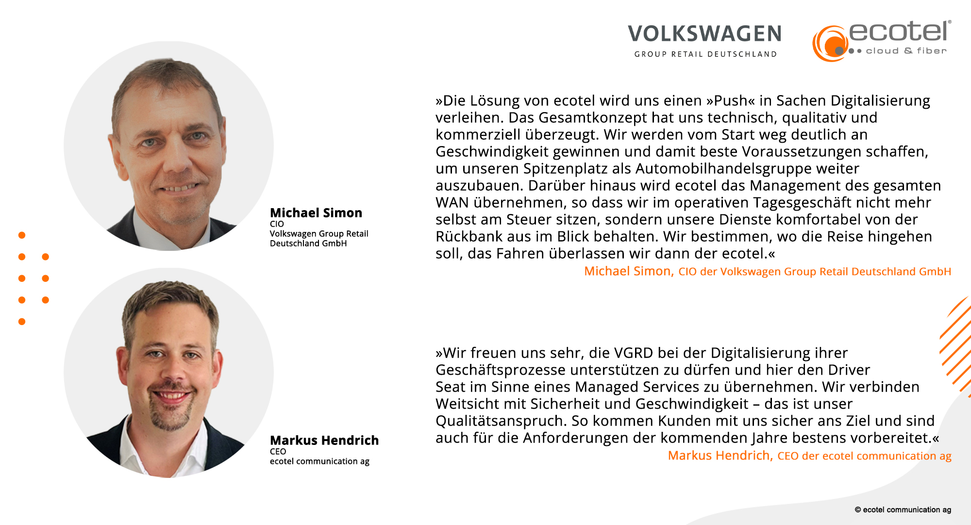 Größte deutsche Automobilhandelsgruppe VGRD zündet mit ecotel den  Digitalisierungs-Turbo